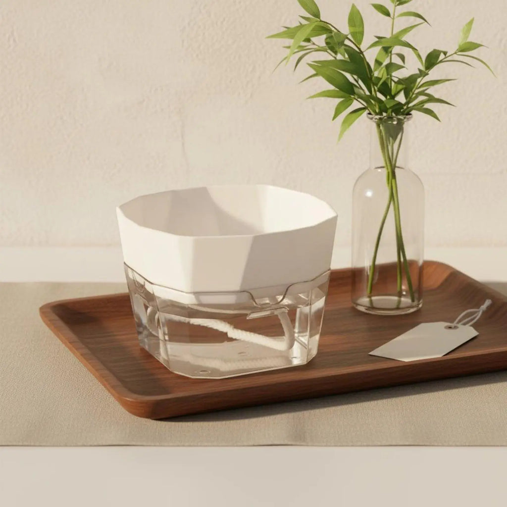 Hydroponic Vase Two Layer Self Watering Planter Clear PET Plant Pot Indoor Garden Supply for Decorative Use