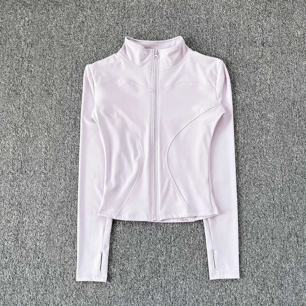 Women Sport Jacket Long Sleeve Shirt Workout Coat Gym Training Clothing Yoga Sportswear