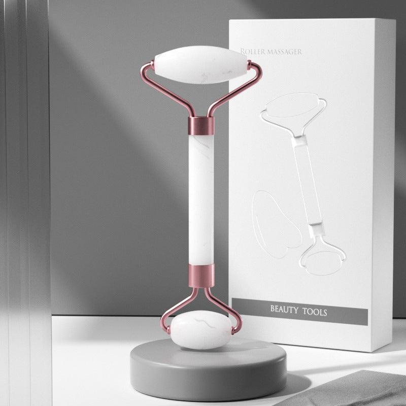 Rose Quartz Roller Massager Set Non-Jade Facial Roller Massager