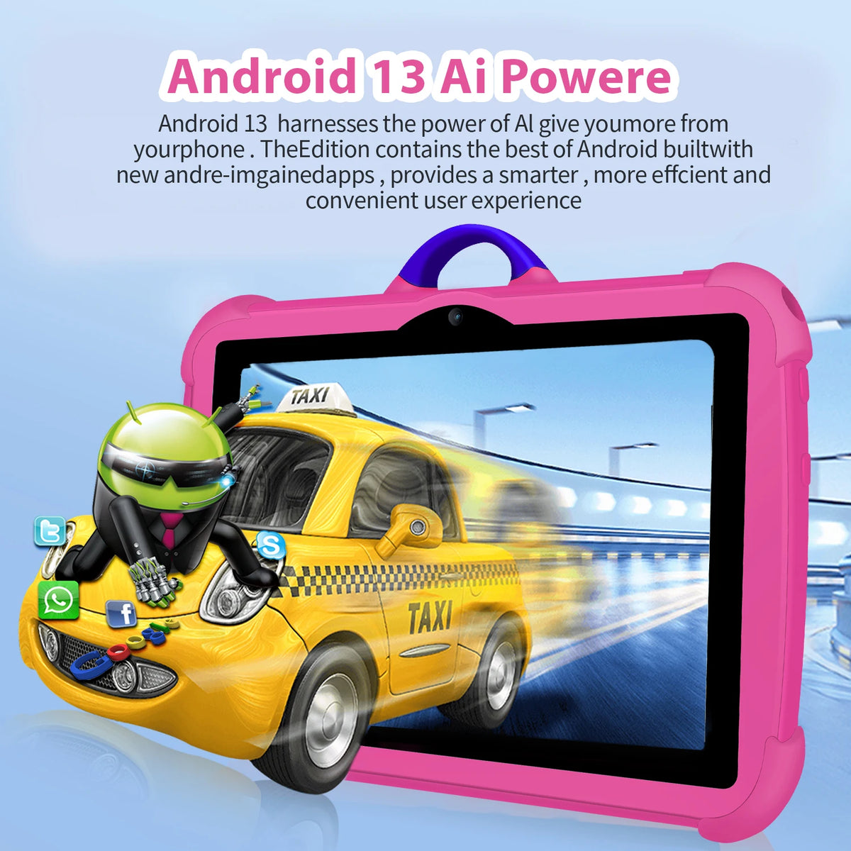 New 7 Inch Tablets 5G WiFi Pad Android 13 Quad Core 4GB RAM 64GB ROM Bluetooth Google Learning Education Kids Tablet PC 4000mAh