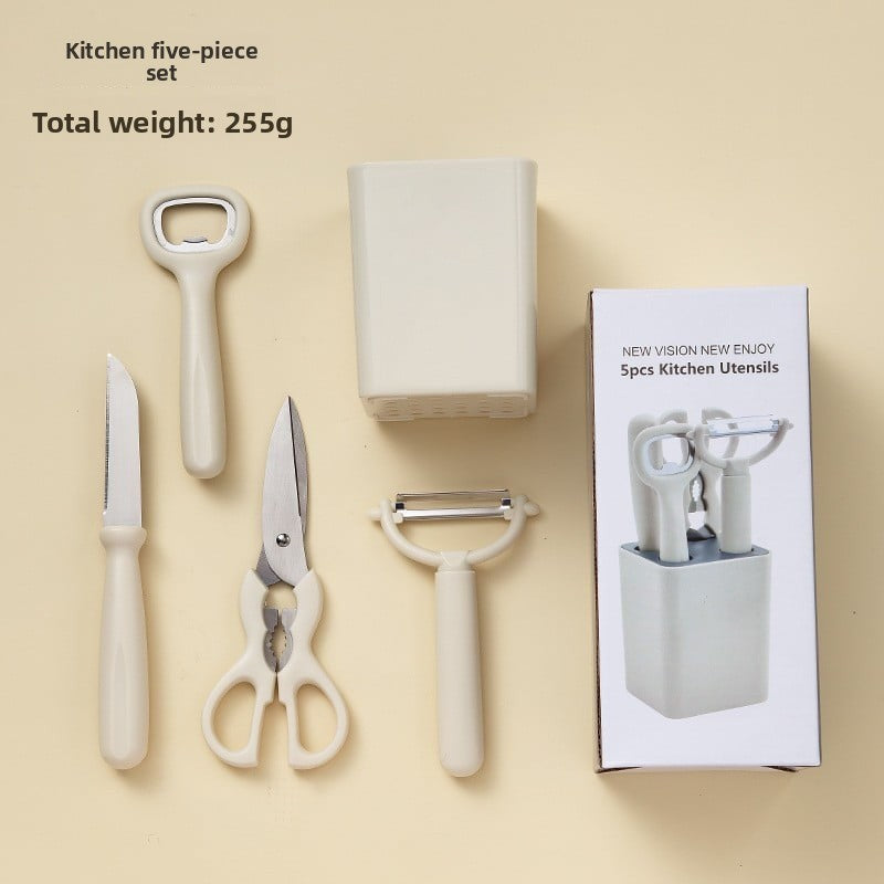 Kitchen Set Household Baby Food Supplemental Gadget Internet Celebrity Scissors Fruit Knife Bottle Opener Peeler Knife Six-piece Set