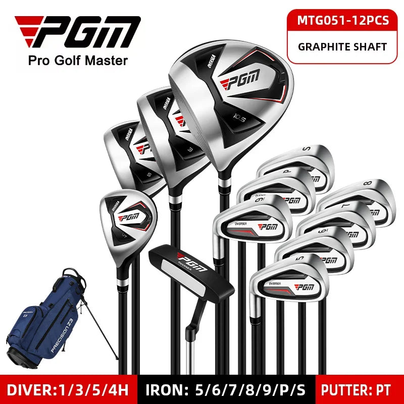 PGM MTG051 Beginner Right Handed Portable Complete Golf Set with Rubber Grip and Golf Accessories