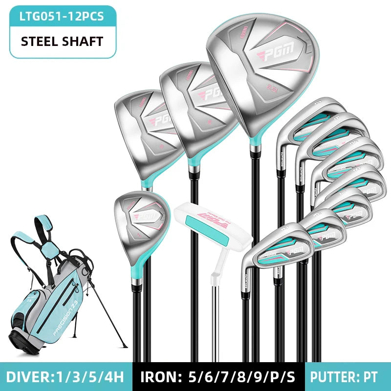 PGM MTG051 Beginner Right Handed Portable Complete Golf Set with Rubber Grip and Golf Accessories