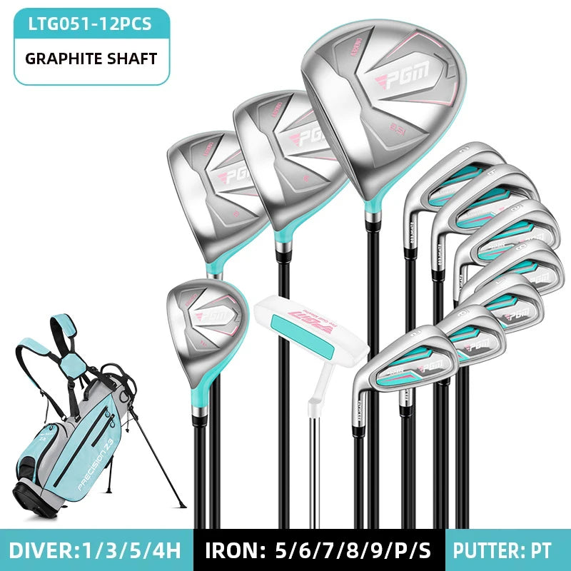 PGM MTG051 Beginner Right Handed Portable Complete Golf Set with Rubber Grip and Golf Accessories