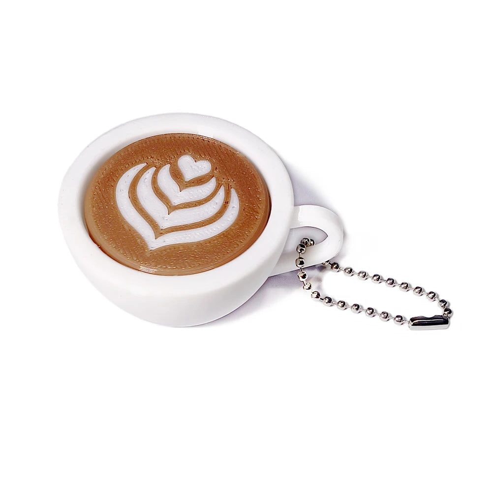 Calming Keychain Keys Finger Button Anti-stress Toys Coffee Ice Cream Cheese Food Funny  Decompression Gifts for Children Adults