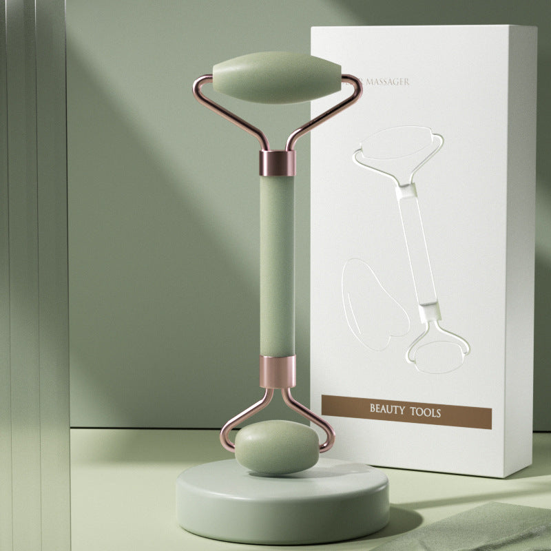 Rose Quartz Roller Massager Set Non-Jade Facial Roller Massager