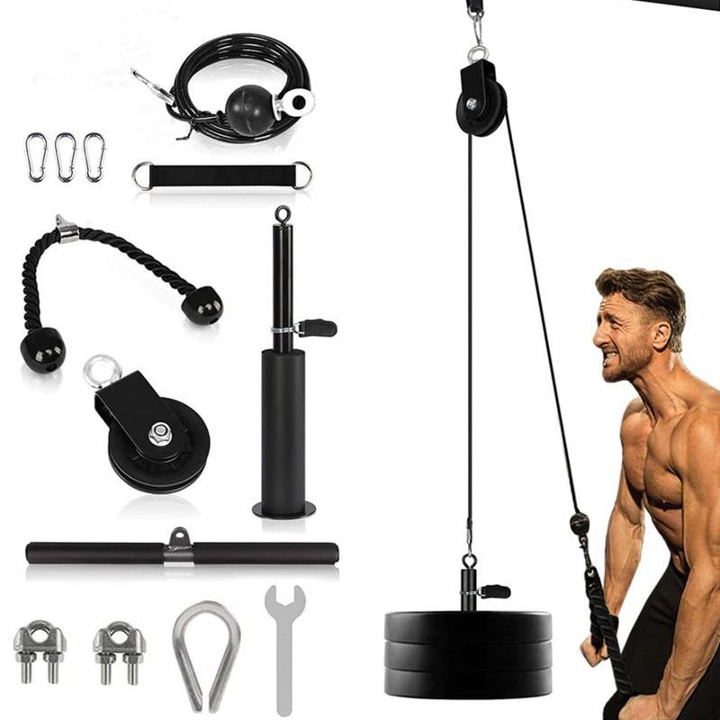 Homemade Fitness Equipment Home High Pull-down Training Wire Rope Pulley Accessories Pull Belt Triceps