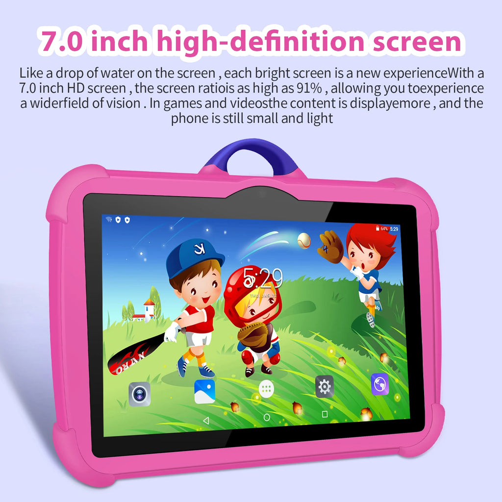 New 7 Inch Tablets 5G WiFi Pad Android 13 Quad Core 4GB RAM 64GB ROM Bluetooth Google Learning Education Kids Tablet PC 4000mAh